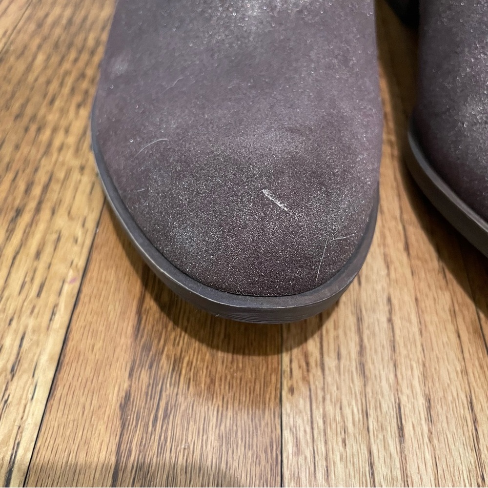 Lucky Brand Belia Leather Ankle Booties Boots Tobacco Distressed Metallic Size 9 - Picture 9 of 12